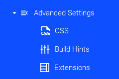 Control center navigation menu